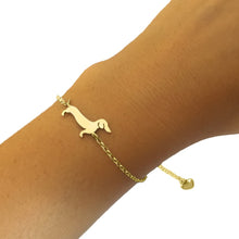 Load image into Gallery viewer, Dachshund Bracelet and Stud Earrings SET - Silver/14K Gold-Plated |Line - WeeShopyDog
