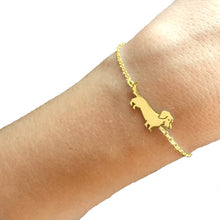 Load image into Gallery viewer, Wire Haired Dachshund Bracelet - 14K Gold-Plated - WeeShopyDog