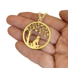 Load image into Gallery viewer, Poodle Little Tree Of Life Pendant Necklace - Silver/14K Gold-Plated - WeeShopyDog
