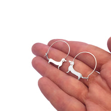 Load image into Gallery viewer, Dachshund Necklace and Hoop Earrings SET - Silver/14K Gold-Plated |Line - WeeShopyDog