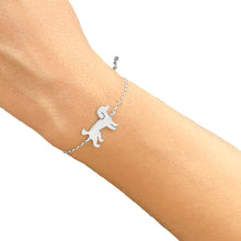 Load image into Gallery viewer, Poodle Bracelet and Stud Earrings SET - Silver/14K Gold-Plated |Line - WeeShopyDog