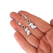 Load image into Gallery viewer, Dachshund Necklace and Dangle Earrings SET - Silver |Sweet - WeeShopyDog