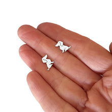 Load image into Gallery viewer, Dachshund Stud Earrings - Silver/14K Gold-Plated |Sweet - WeeShopyDog

