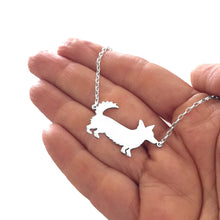Load image into Gallery viewer, Corgi Necklace and Stud Earrings SET - Silver/14K Gold-Plated |Cardigan