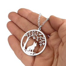Load image into Gallery viewer, French Bulldog Little Tree Of Life Pendant Necklace - Silver/14K Gold-Plated - WeeShopyDog