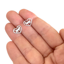 Load image into Gallery viewer, Cat Earrings - Silver Cat Stud Earrings - WeeShopyDog