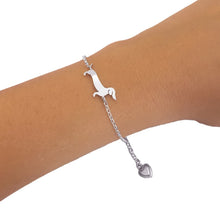 Load image into Gallery viewer, Dachshund Bracelet - Silver/14K Gold-Plated |Line - WeeShopyDog