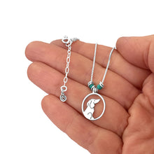 Load image into Gallery viewer, Dachshund Pendant Necklace - Silver Turquoise |Image - WeeShopyDog