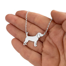 Load image into Gallery viewer, Beagle Necklace and Stud Earrings SET - Silver/14K Gold-Plated |Line - WeeShopyDog