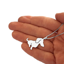 Load image into Gallery viewer, Dachshund Necklace and Dangle Earrings SET - Silver |Sweet - WeeShopyDog