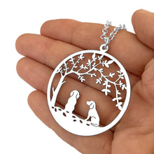 Load image into Gallery viewer, Beagle Tree Of Life Pendant Necklace - Silver/14K Gold-Plated - WeeShopyDog
