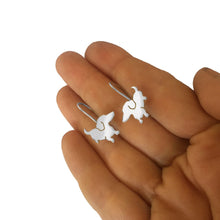 Load image into Gallery viewer, Dachshund Drop Earrings - Silver |Up - WeeShopyDog