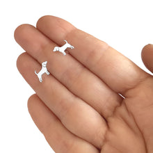 Load image into Gallery viewer, Beagle Stud Earrings - Silver/14K Gold-Plated |Line - WeeShopyDog