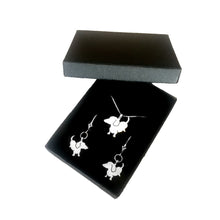 Load image into Gallery viewer, Dachshund Necklace and Dangle Earrings SET - Silver |Up - WeeShopyDog