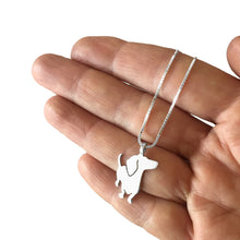 Load image into Gallery viewer, Dachshund Necklace and Dangle Earrings SET - Silver |I - WeeShopyDog