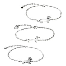 Load image into Gallery viewer, Dachshund Bracelet SET - Silver Smooth, Long, Wire Haired - WeeShopyDog