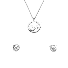 Load image into Gallery viewer, Dachshund Necklace and Stud Earrings SET - Silver |Dog Circle - WeeShopyDog