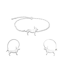 Load image into Gallery viewer, Chihuahua Bracelet and Hoop Earrings SET - Silver/14K Gold-Plated |Line