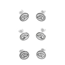 Load image into Gallery viewer, Dachshund Stud Earrings SET - Silver |Smooth Haired, Long Haired, Wire Haired - WeeShopyDog