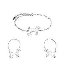 Load image into Gallery viewer, Poodle Bracelet and Hoop Earrings SET - Silver/14K Gold-Plated |Line