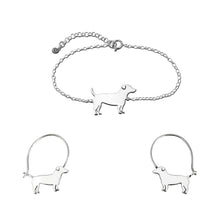 Load image into Gallery viewer, Jack Russell Bracelet and Hoop Earrings SET - Silver/14K Gold-Plated |Line
