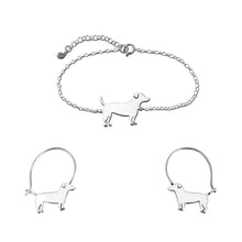 Load image into Gallery viewer, Jack Russell Bracelet and Hoop Earrings SET - Silver/14K Gold-Plated |Line