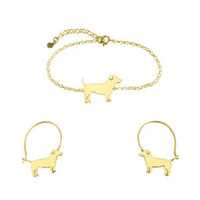 Load image into Gallery viewer, Jack Russell Bracelet and Hoop Earrings SET - Silver/14K Gold-Plated |Line