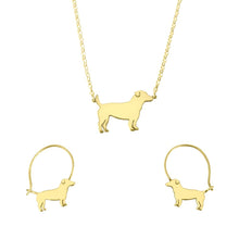 Load image into Gallery viewer, Jack Russell Necklace and Hoop Earrings SET - Silver/14K Gold-Plated |Line