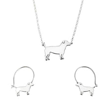 Load image into Gallery viewer, Jack Russell Necklace and Hoop Earrings SET - Silver/14K Gold-Plated |Line
