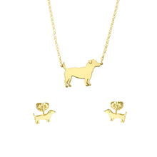 Load image into Gallery viewer, Jack Russell Necklace and Stud Earrings SET - 14K Gold-Plated - WeeShopyDog