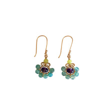 Load image into Gallery viewer, Boho Flower - 14K Gold Filled Amethyst and Agate - Dangle Drop Earrings - WeeShopyDog