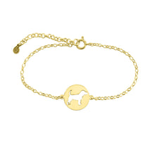 Load image into Gallery viewer, Beagle Charm Bracelet - Silver/14K Gold-Plated |Line Circle