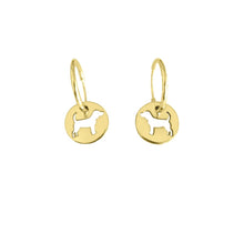 Load image into Gallery viewer, Beagle Hoop Dangle Earrings - 14K Gold-Plated - WeeShopyDog