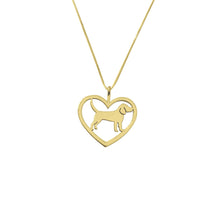 Load image into Gallery viewer, Beagle Necklace - 14k Gold Plated Heart Pendant - WeeShopyDog