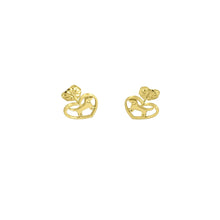 Load image into Gallery viewer, Beagle Stud Earrings - 14K Gold-Plated Heart - WeeShopyDog