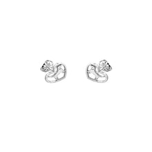 Load image into Gallery viewer, Beagle Stud Earrings - Silver Heart - WeeShopyDog
