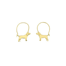 Load image into Gallery viewer, Beagle Hoop Earrings - Silver/14K Gold-Plated |Line - WeeShopyDog