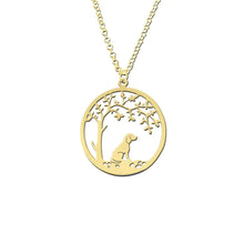 Load image into Gallery viewer, Beagle Little Tree Of Life Pendant Necklace - Silver/14K Gold-Plated - WeeShopyDog