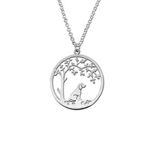 Load image into Gallery viewer, Beagle Little Tree Of Life Pendant Necklace - Silver/14K Gold-Plated - WeeShopyDog