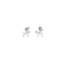 Load image into Gallery viewer, Beagle Stud Earrings - Silver/14K Gold-Plated |Line - WeeShopyDog