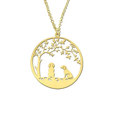 Load image into Gallery viewer, Beagle Tree Of Life Pendant Necklace - Silver/14K Gold-Plated - WeeShopyDog
