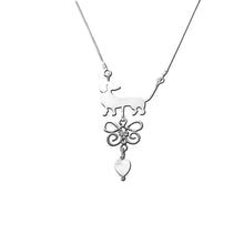 Load image into Gallery viewer, Dachshund Pendant Necklace - Silver |Beauty Butterfly - WeeShopyDog