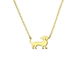 Dachshund Necklace - 14K Gold-Plated Pendant - WeeShopyDog