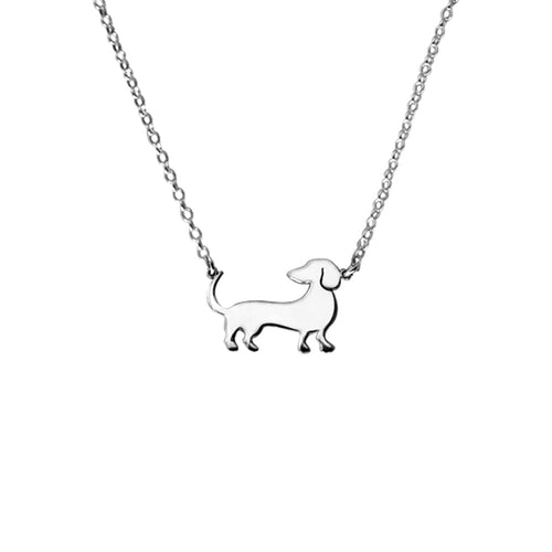 Dachshund Necklace - Silver Pendant - WeeShopyDog