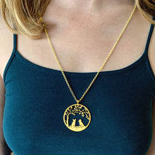 Load image into Gallery viewer, Yorkie Necklace - 14K Gold Plated Tree Of Life - WeeShopyDog