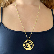 Load image into Gallery viewer, Dachshund Sunshine Pendant Necklace - Silver/14K Gold-Plated - WeeShopyDog