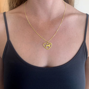 Beagle Necklace - 14k Gold Plated Heart Pendant - WeeShopyDog