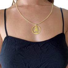 Load image into Gallery viewer, Dachshund Christmas Tree Pendant Necklace - 14K Gold-Plated - WeeShopyDog