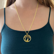 Load image into Gallery viewer, Yorkie Necklace - 14K Gold Plated Pendant Tree Of Life - WeeShopyDog