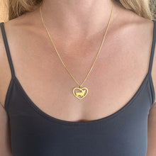 Load image into Gallery viewer, Yorkie Necklace and Stud Earrings SET - Silver/14K Gold-Plated |Heart